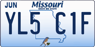 MO license plate YL5C1F