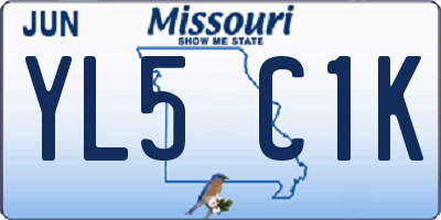 MO license plate YL5C1K