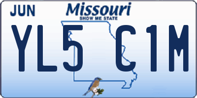 MO license plate YL5C1M