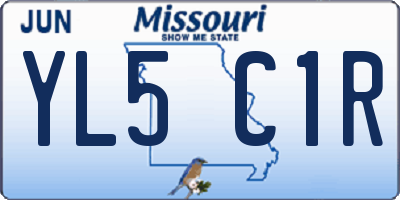 MO license plate YL5C1R