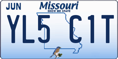 MO license plate YL5C1T