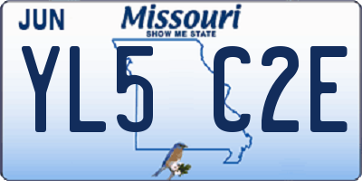 MO license plate YL5C2E