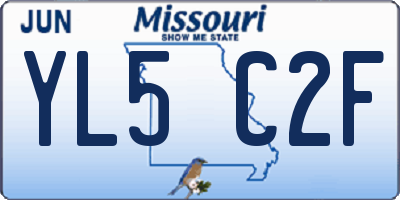 MO license plate YL5C2F