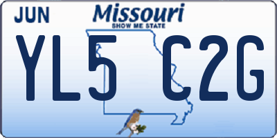 MO license plate YL5C2G