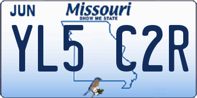 MO license plate YL5C2R