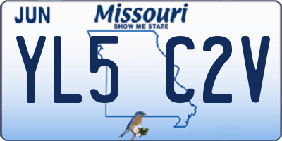 MO license plate YL5C2V
