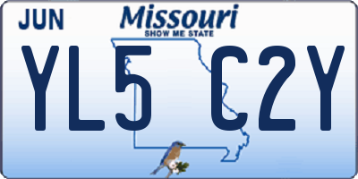 MO license plate YL5C2Y