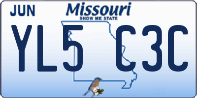 MO license plate YL5C3C