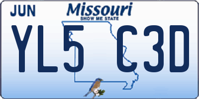 MO license plate YL5C3D