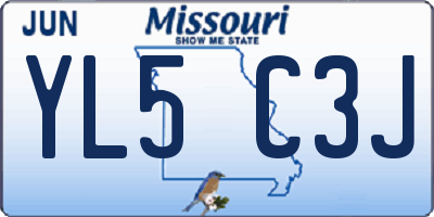 MO license plate YL5C3J