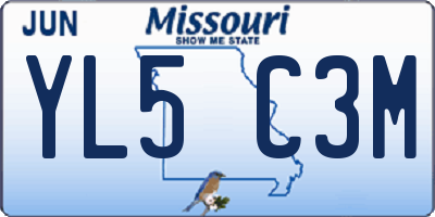 MO license plate YL5C3M