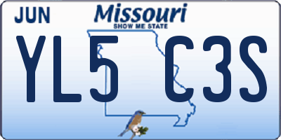 MO license plate YL5C3S