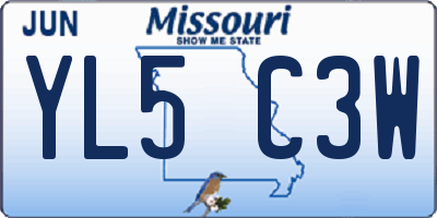 MO license plate YL5C3W