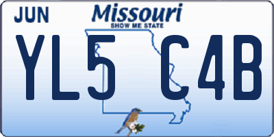 MO license plate YL5C4B