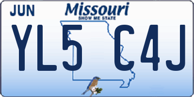 MO license plate YL5C4J
