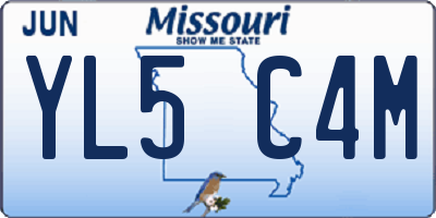 MO license plate YL5C4M