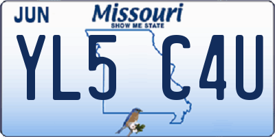 MO license plate YL5C4U