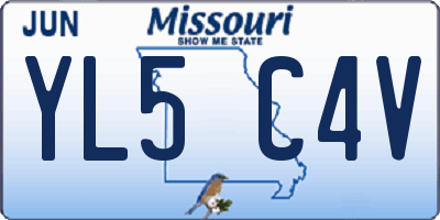 MO license plate YL5C4V