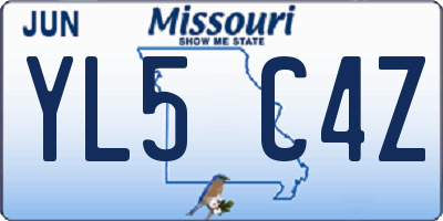 MO license plate YL5C4Z