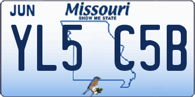 MO license plate YL5C5B