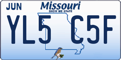 MO license plate YL5C5F