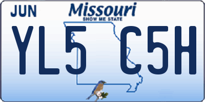 MO license plate YL5C5H