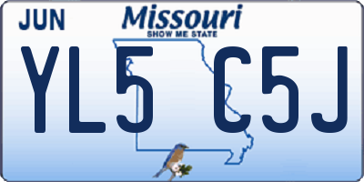 MO license plate YL5C5J