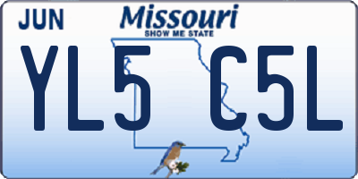 MO license plate YL5C5L