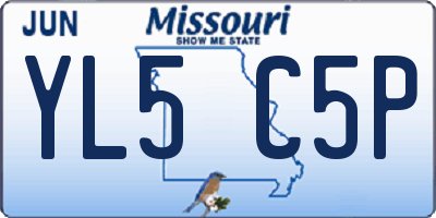 MO license plate YL5C5P