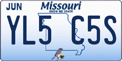 MO license plate YL5C5S