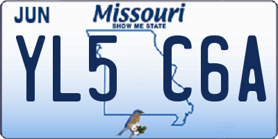 MO license plate YL5C6A