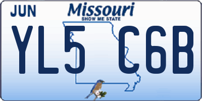 MO license plate YL5C6B