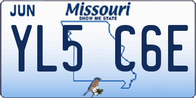 MO license plate YL5C6E