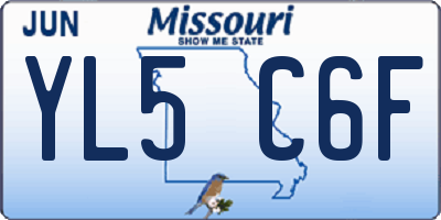 MO license plate YL5C6F