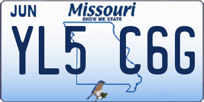 MO license plate YL5C6G