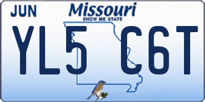 MO license plate YL5C6T