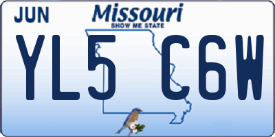 MO license plate YL5C6W