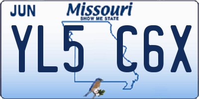 MO license plate YL5C6X