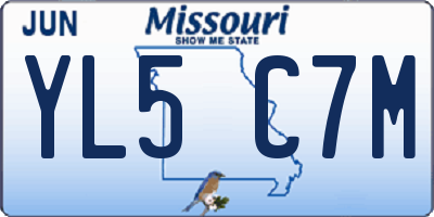 MO license plate YL5C7M