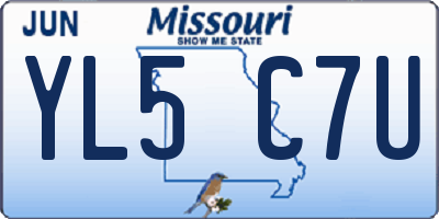 MO license plate YL5C7U