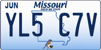 MO license plate YL5C7V