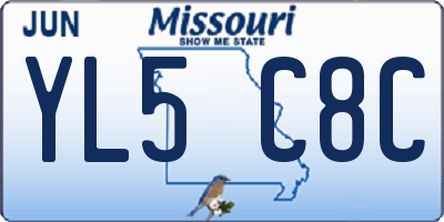 MO license plate YL5C8C