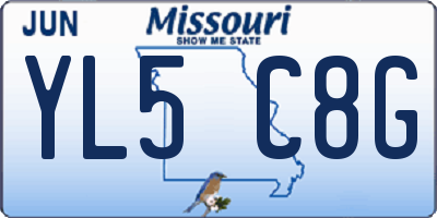 MO license plate YL5C8G