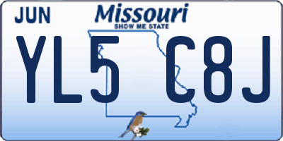MO license plate YL5C8J