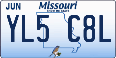 MO license plate YL5C8L