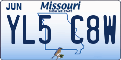 MO license plate YL5C8W