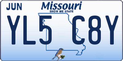 MO license plate YL5C8Y