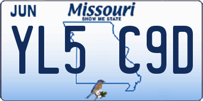 MO license plate YL5C9D