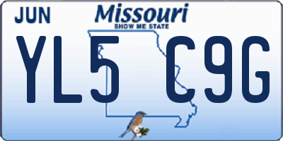 MO license plate YL5C9G