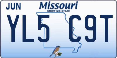 MO license plate YL5C9T